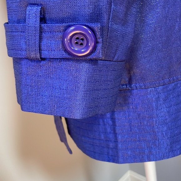 A.Y.K. GIRLS SHIMMER PERIWINKLE PURPLE TRENCH COAT - Picture 8 of 15